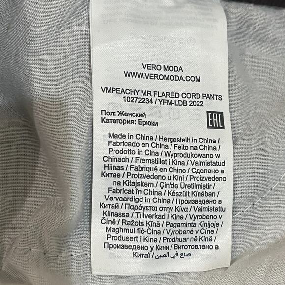 NWT Vero Moda Denim Sz 32 Coffee Bean Brown Flared Cordory PANTS Low Rise - Picture 7 of 8
